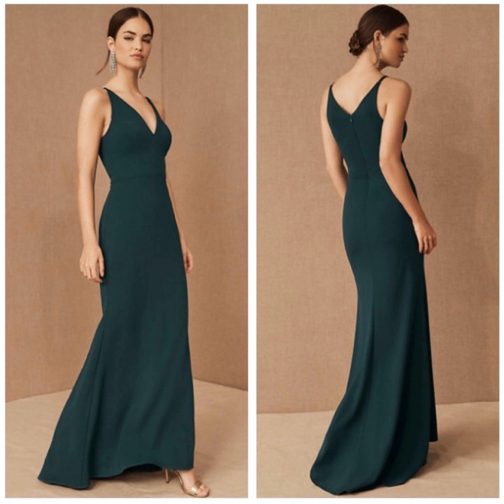 BHLDN Jones V-Neck Crepe Gown